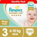 Pampers Premuim Care (Size 3)(Midi)(Megabox 120s)