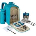 Bushtec Picnic Backpack with Stainless Steel Flatware & Goblets (6 Person)