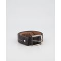 Bossi Stitched Leather Belt - Black (42)