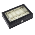 Jack Brown Luxury 12-Slot PU Leather Watch Display Box - Black