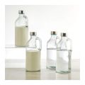 Glass 250ml Juice / Milk Jug with Handle and Lid - 2 Pack
