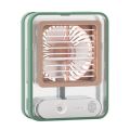Portable Air Transparent Spray Light Fan with 3-Speed Wind Gears - Green