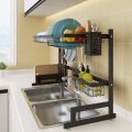 2 tier Stainless Steel Over the Sink Dish Rack - 85cm