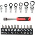 20 Pieces Changeable Flex Ratchet Wrench Set
