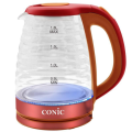 Conic 1,8 Litre Electric Glass Kettle - Red
