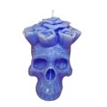 Long Burn Skull Candle 7.5cm x 7.5cm - Blue