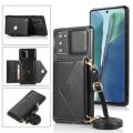 Leather Crossbody Wallet CellPhone Case With Removable Lanyard Straps For Samsung Note 10