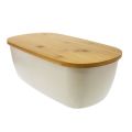 2 in 1 Bamboo Bread Bin and Wooden Cutting Board - White