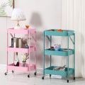 3 Layer Foldable Food Trolley Storage Cart Organizer