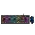 T-Wolf T270 Punk Retro Rainbow Gaming Keyboard with Mouse