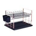 Berlinger Haus 48cm Stylish PP Dish Rack - Black Rose Collection (Second hand)(Tray Has Minor Crack)