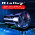 Fast 3 Ports USB C Car Charge PD 20W
