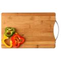 Bamboo wooden cutting board with metal handle - 40 x 30cm