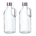 Glass 250ml Juice / Milk Jug with Handle and Lid - 2 Pack