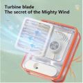 Portable Air Transparent Spray Light Fan with 3-Speed Wind Gears - Orange