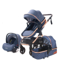 v9 Baby Stroller 3 in 1 Infant Pram for Newborn Pushchair-Blue