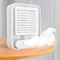 Portable Air Transparent Spray Light Fan with 3-Speed Wind Gears - White