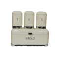 Deluxe Edition Breadbin with 3Pcs Canister Set - Cream