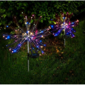 Solar Waterproof LED Firework lights Starburst Lights Garden Stake 2 Piece - RGB