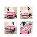 Comfortable and Adjustable Smooth Sleeping Baby Bed, Baby Crib (Pink)