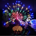 Solar Waterproof LED Firework lights Starburst Lights Garden Stake 2 Piece - RGB