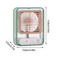 Portable Air Transparent Spray Light Fan with 3-Speed Wind Gears - Green