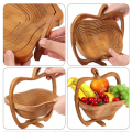 Apple shaped collapsible bamboo basket