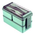 2 Layer 1400ml Lunch Box with Spoon and Fork