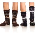 Men Winter Thermal Fleece Lining Knit Non Slip Socks Assorted 2 Pack