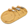 Bamboo Cheese Serving Board with 3 Mini Knives