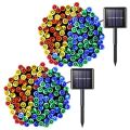 Set of 2 Solar-Powered LED String Fairy Lights - Mixed Colors