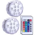 Arna 2 Piece Remote Control Waterproof Submersible LED Light