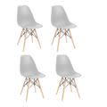 4 x Wooden Leg Chairs - Grey