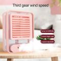 Portable Air Transparent Spray Light Fan with 3-Speed Wind Gears - Pink