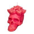 Long Burn Skull Candle 7.5cm x 7.5cm - Red