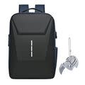 Anti Theft Backpack with Charging Port and Mini Spider Knife -Blue