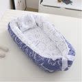 Baby Nest,Baby Lounger Co-Sleeping Baby Bassinet for Bed Newborn Lounger - Blue-Elephant