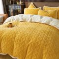 Bedding Thicken Lamb Cashmere Blanket - Double/Queen - Yellow