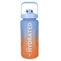 Jack Brown 2L Water Bottle with Motivational Time Markers - Leak Proof - Orange & Blue