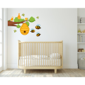 Tree and Honeycombe Wall Decal With Bees and Buterflies