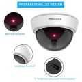 Dummy White Dome Surveillance Camera with LED Light - 4 Pack