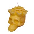 Long Burn Skull Candle 7.5cm x 7.5cm - Yellew
