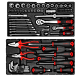 Ampro 82 Piece 1/4 & 1/2 Dr.2-Drawer Chest Tool Set with torch combo