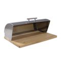 Single Loaf Stainless Steel Bread Bin with Bamboo Cutting Board Bottom (PLEASE READ DESCRIPTION)