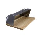 Single Loaf Stainless Steel Bread Bin with Bamboo Cutting Board Bottom (PLEASE READ DESCRIPTION)