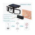 2x Solar Security Flood Light 3 Adjustable Heads With Mini COB LED Keychain