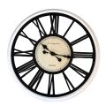 Chrome and Black Cut Out Analogue Wall Clock