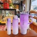 3-Piece Sports Water Bottle Set With One Straw - Gradient Color
