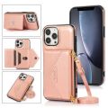 Leather with Adjustable Crossbody Strap Shockproof Wallet Case For iPhone 12 Pro