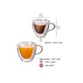 Set of 2 Pieces Heart Shaped Espresso Cups Double Wall Mug